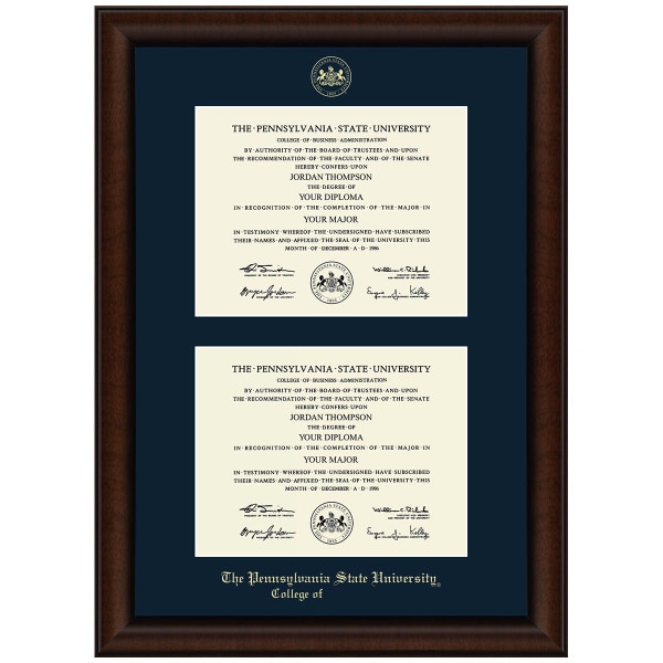 #106 Penn State College of… double diploma frame Lenox (Walnut)